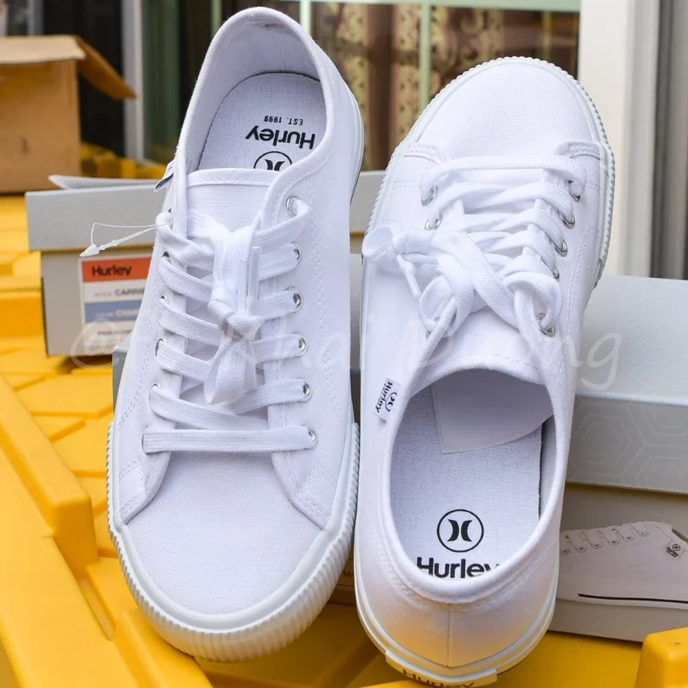 Hurley Ladies' Lace-Up Canvas Shoe‎ White